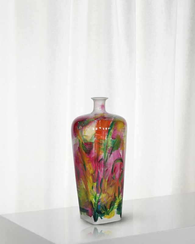 Hand-Painted Vase, 10.5"